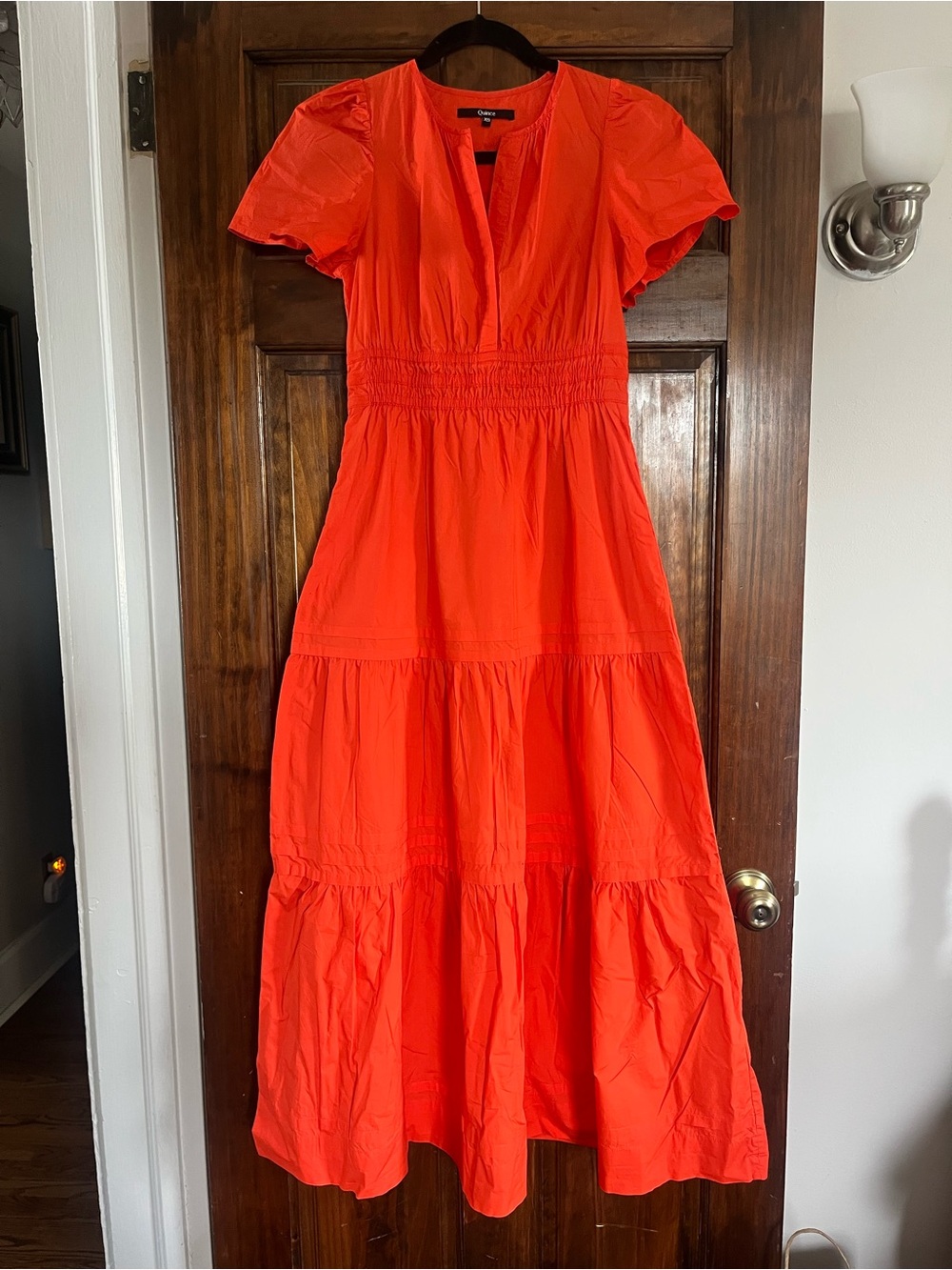 Quince 100% cotton poplin tiered maxi dress, XS